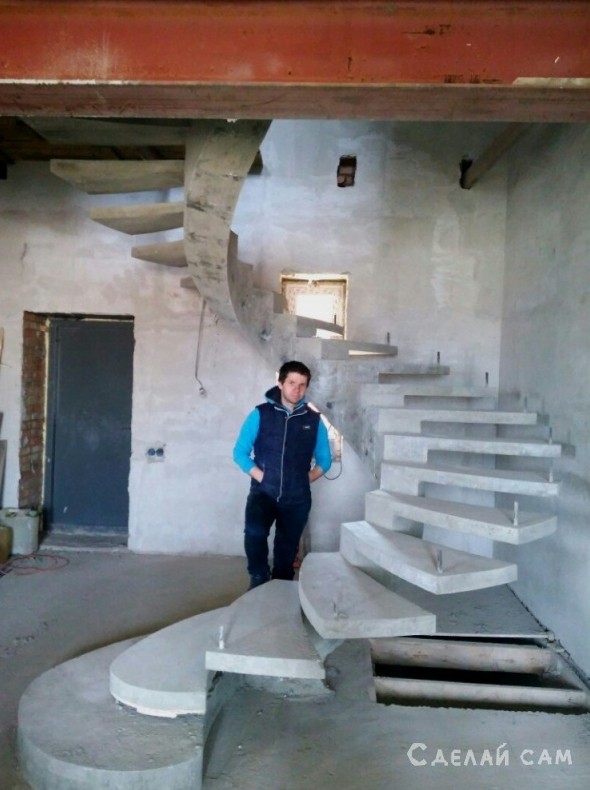 Винтовая лестница из бетона своими руками - «Стройка и ремонт»