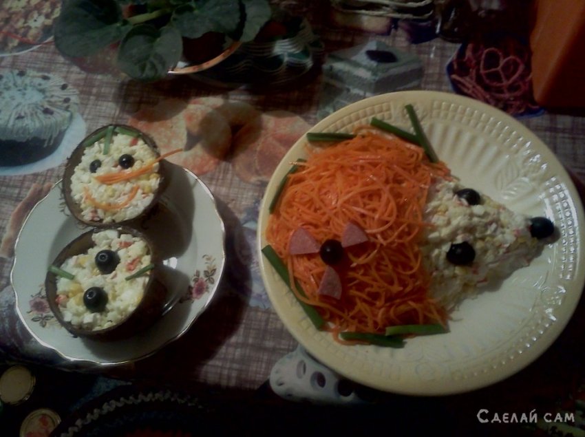 Крабовый салат в виде снеговика своими руками (новая версия 2014) - «Рецепты Советы»