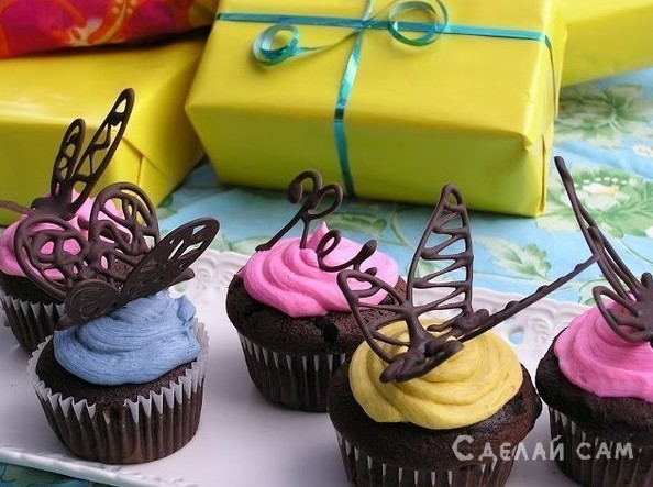 Шоколадная бабочка для тортов и пирожных - «Рецепты Советы»