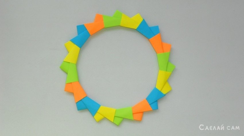 Оригами звезда, венок, кольцо из бумаги Модульное оригами украшение - «Оригами - Из бумаги»