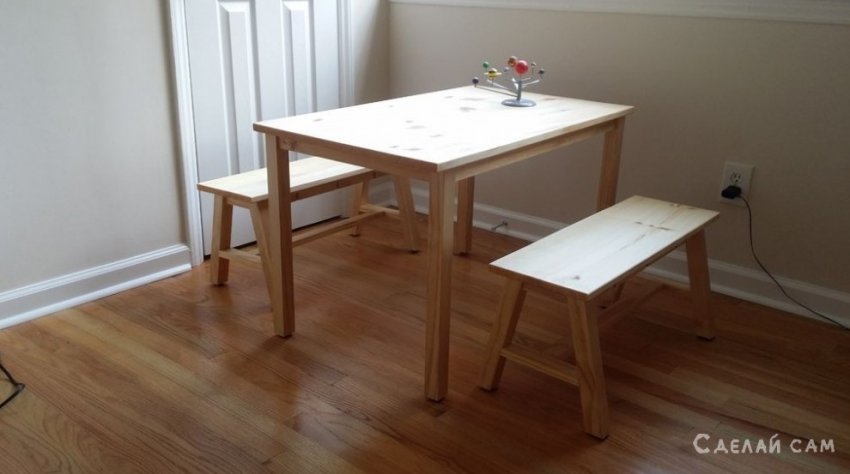 Простой деревянный стол со стульями своими руками - «Мебель сделай сам»