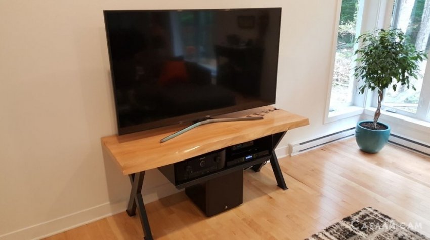 Столик для телевизора из дерева с врезным декором - «Мебель сделай сам»