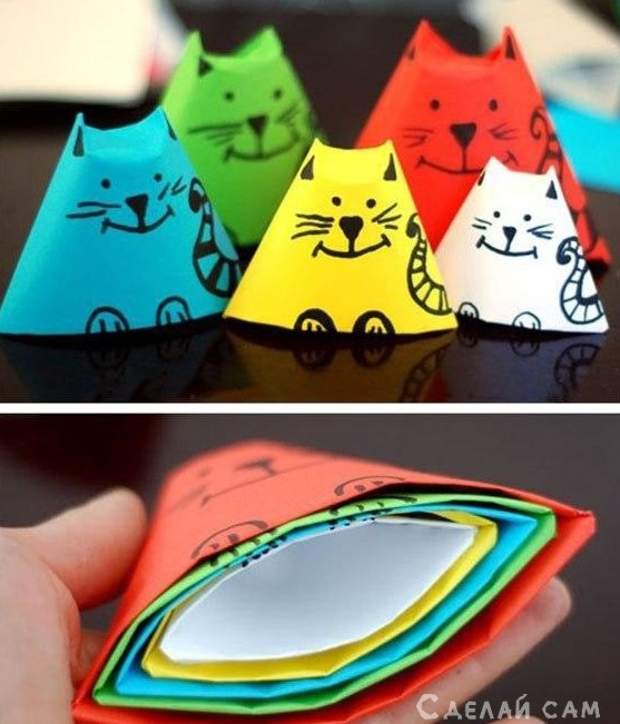 Кошка-матрешка своими руками - «Оригами - Из бумаги»