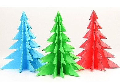 Красивая мини елка из бумаги. - «Оригами - Из бумаги»