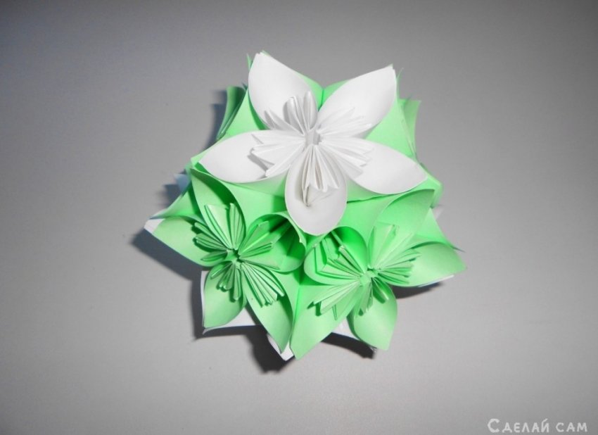 Цветы из бумаги своими руками кусудама. Как из цветов оригами собрать шар кусудаму. - «Оригами - Из бумаги»