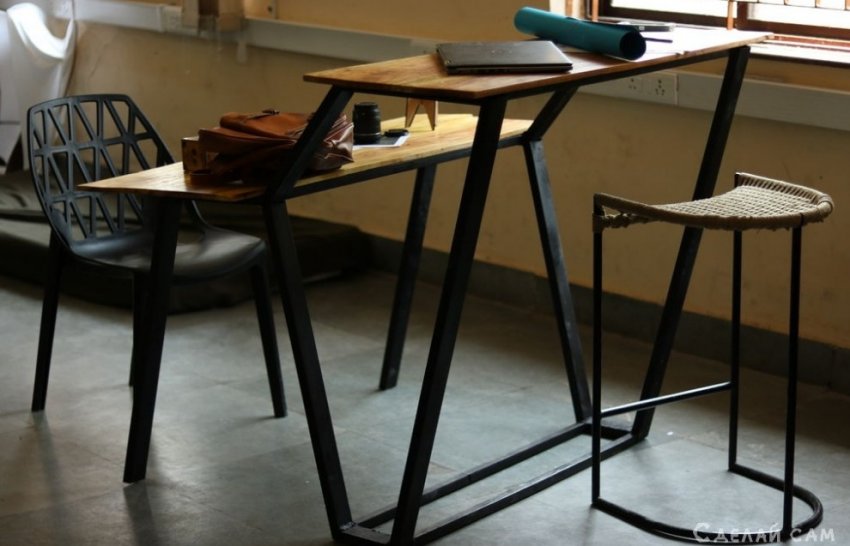 Двойной рабочий стол в стиле "лофт" своими руками - «Мебель сделай сам»