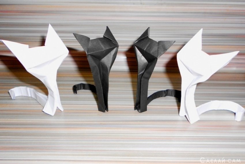 Кошка из бумаги. Оригами / Origami - «Оригами - Из бумаги»