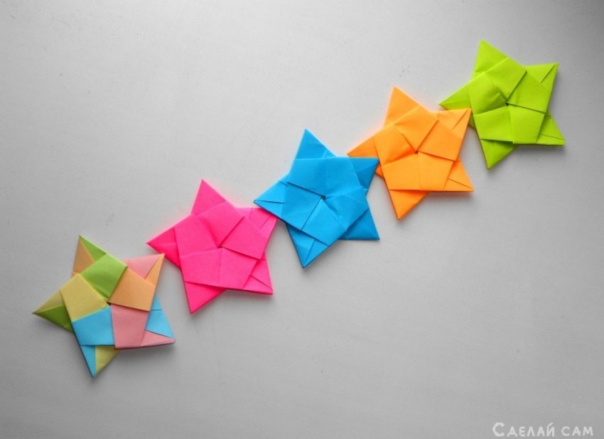 Красивая гирлянда из бумаги - «Оригами - Из бумаги»