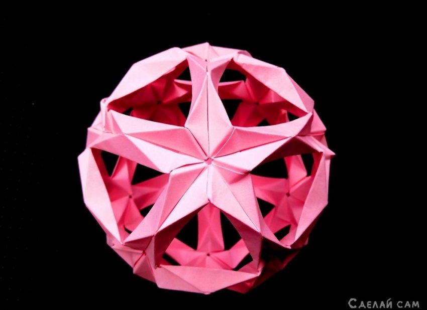 Кусудама шар из бумаги - «Оригами - Из бумаги»