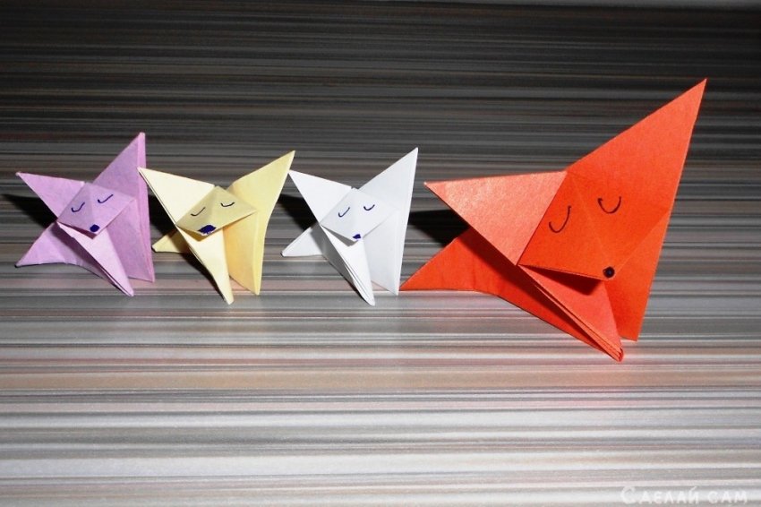Лиса из бумаги Оригами. Как сделать из бумаги лисичку - «Оригами - Из бумаги»