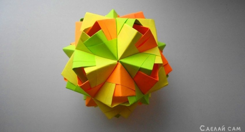 Новогодний шар из бумаги. Оригами елочное украшение своими руками - «Оригами - Из бумаги»