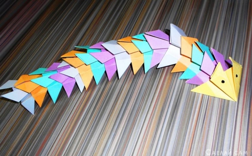 Оригами дракон. Поделки из бумаги для детей. - «Оригами - Из бумаги»