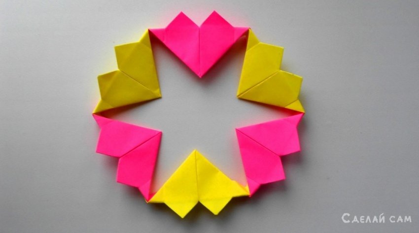 Оригами валентинка из бумаги. Подарок украшение сердце на День влюбленных - «Оригами - Из бумаги»