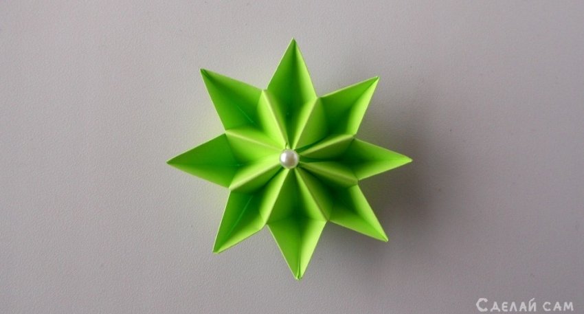 Простой цветок из бумаги. Поделки оригами из модулей для начинающих - «Оригами - Из бумаги»