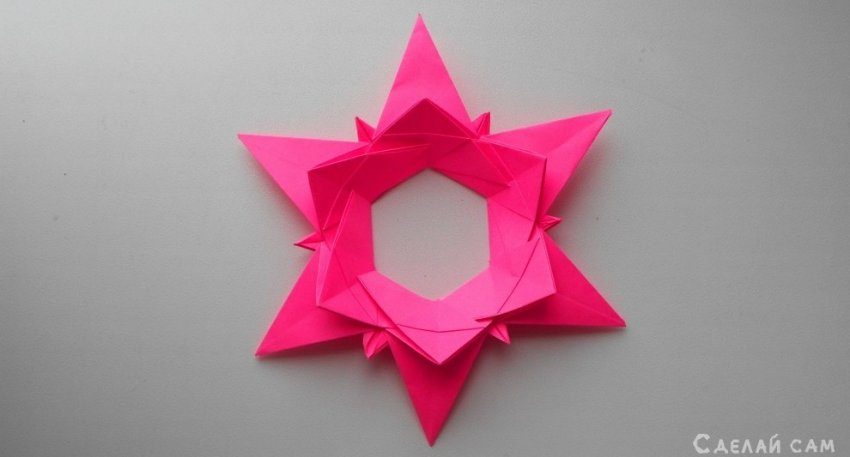 Рождественская звезда из бумаги. Оригами елочная игрушка своими руками - «Оригами - Из бумаги»