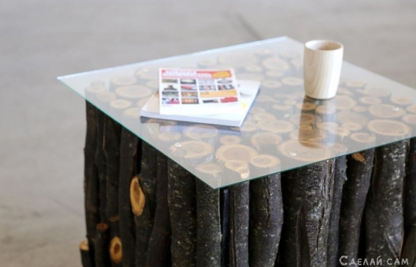 Журнальный столик из поленьев своими руками - «Мебель сделай сам»