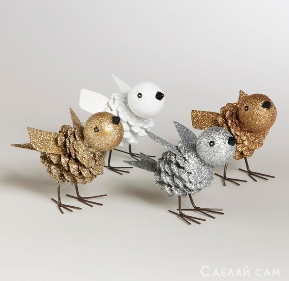 Птички из шишек своими руками - «Сувениры и подарки»