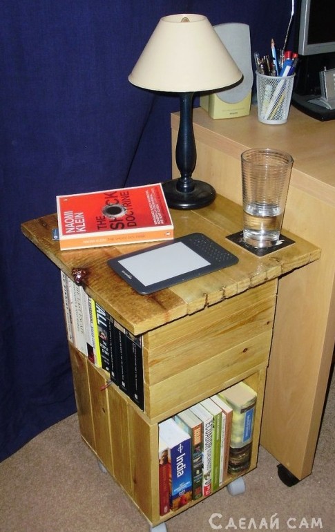 Тумбочка для книг из деревянных поддонов - «Мебель сделай сам»