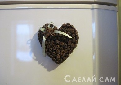 Ароматный магнит из кофе на холодильник - «Сувениры и подарки»