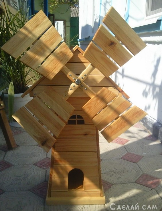 Декоративная ветряная мельница - «Сделай сам из дерева»