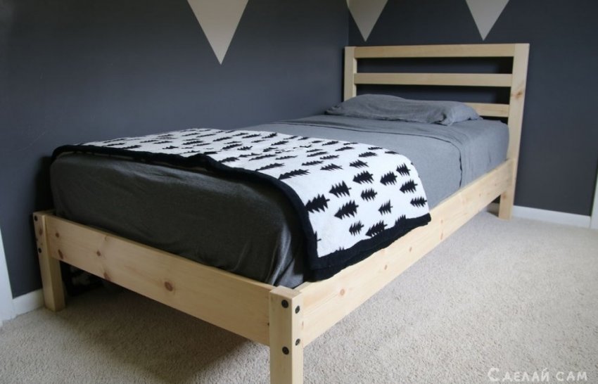 Одинарная кровать из дерева своими руками - «Мебель сделай сам»