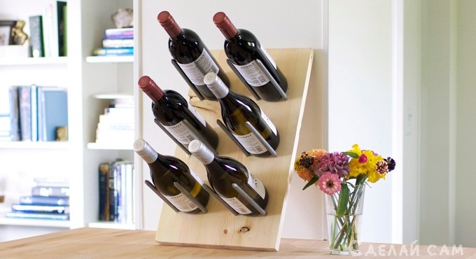 Минималистичная подставка для вин из доски и гвоздей - «Дом и быт»