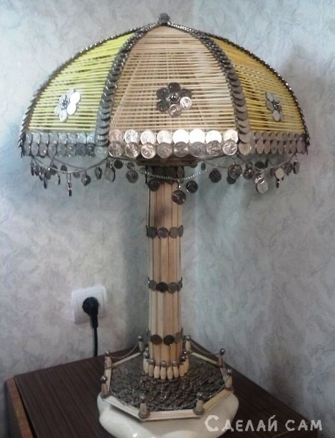 Настольная лампа из деревянных палочек своими руками - «Сувениры и подарки»