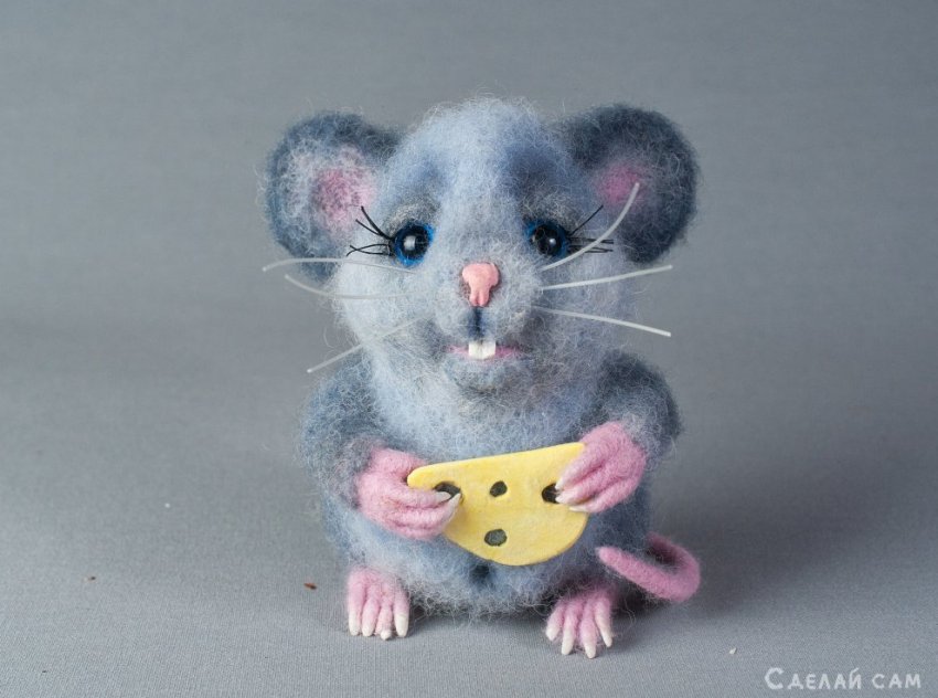Валяная игрушка мышонок Пуня - «Сувениры и подарки»