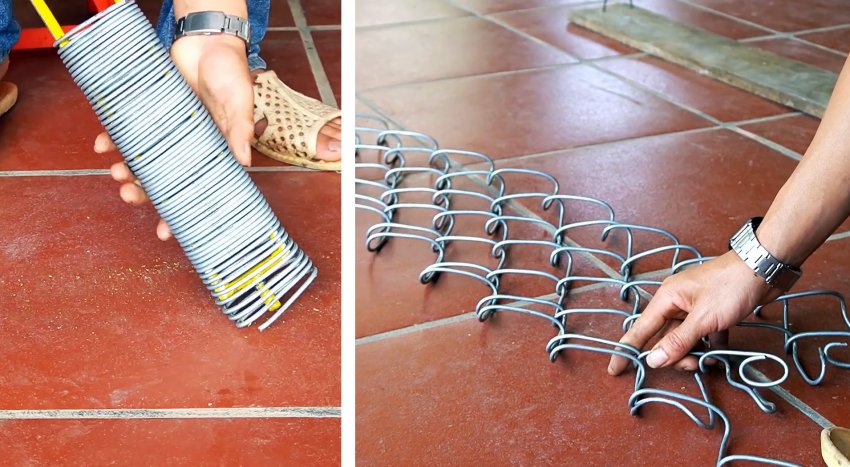 Как сделать приспособление для плетения сетки рабицы из стальной 4-мм проволоки - «Сделай сам»