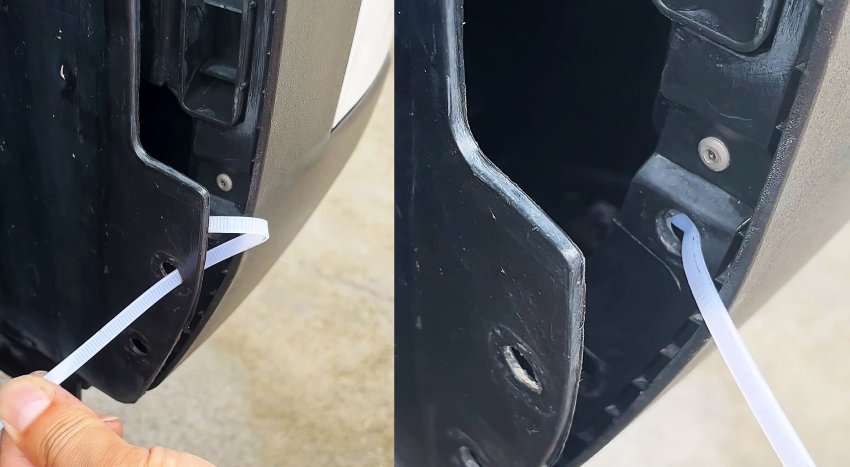 Обычная стяжка вместо клипсы на авто. Полезный лайфхак - «Сделай сам»